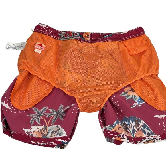 Tommy Bahama Mens XL Swim Shorts Floral Red Nylon Relax Beach Vacation EUC - Picture 8 of 10